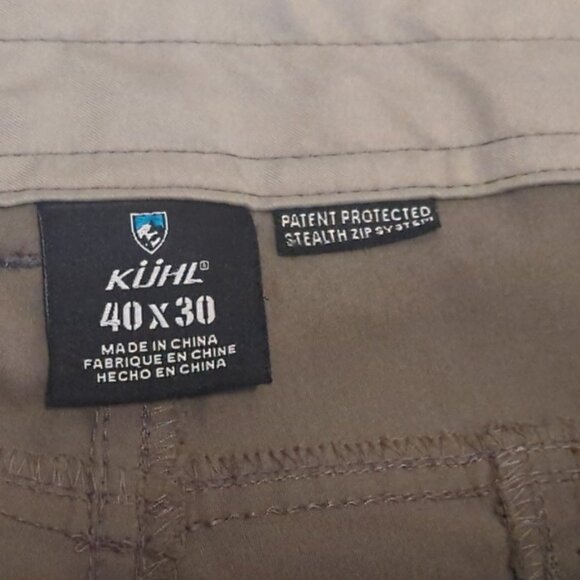 Kuhl Mens 40x30 Khaki Renegade Stealth Convertible Hiking Pants - Picture 5 of 11